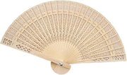 Ventilatori a Mano Opachi con Legno di Sandalo - Ventilatori per Festa da Regalo per Ospiti