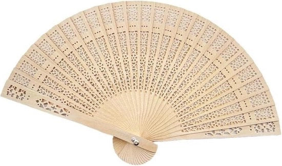 Ventilatori a Mano Opachi con Legno di Sandalo - Ventilatori per Festa da Regalo per Ospiti