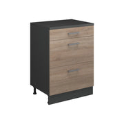 Mobile per mansarda Rion Sonoma/Antracite 60 x 83.8 cm senza inclinazione con 3 cassetti Vicco