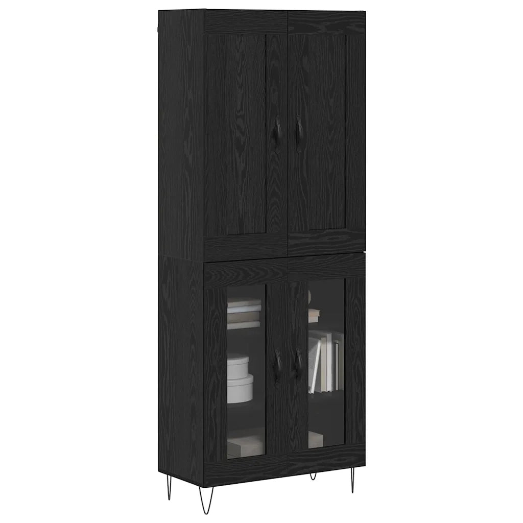 Credenza Rovere Nero 69,5 x 34 x 180 cm Legno multistrato