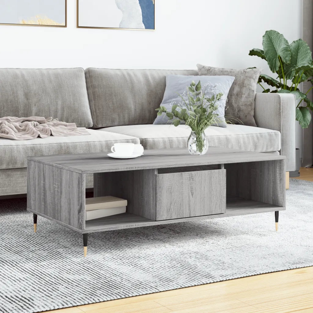 Tavolino da salotto | Tavolino da caff¨¨ | Tavolino da Soggiorno Grigio Sonoma 104x60x35cm Legno Multistrato