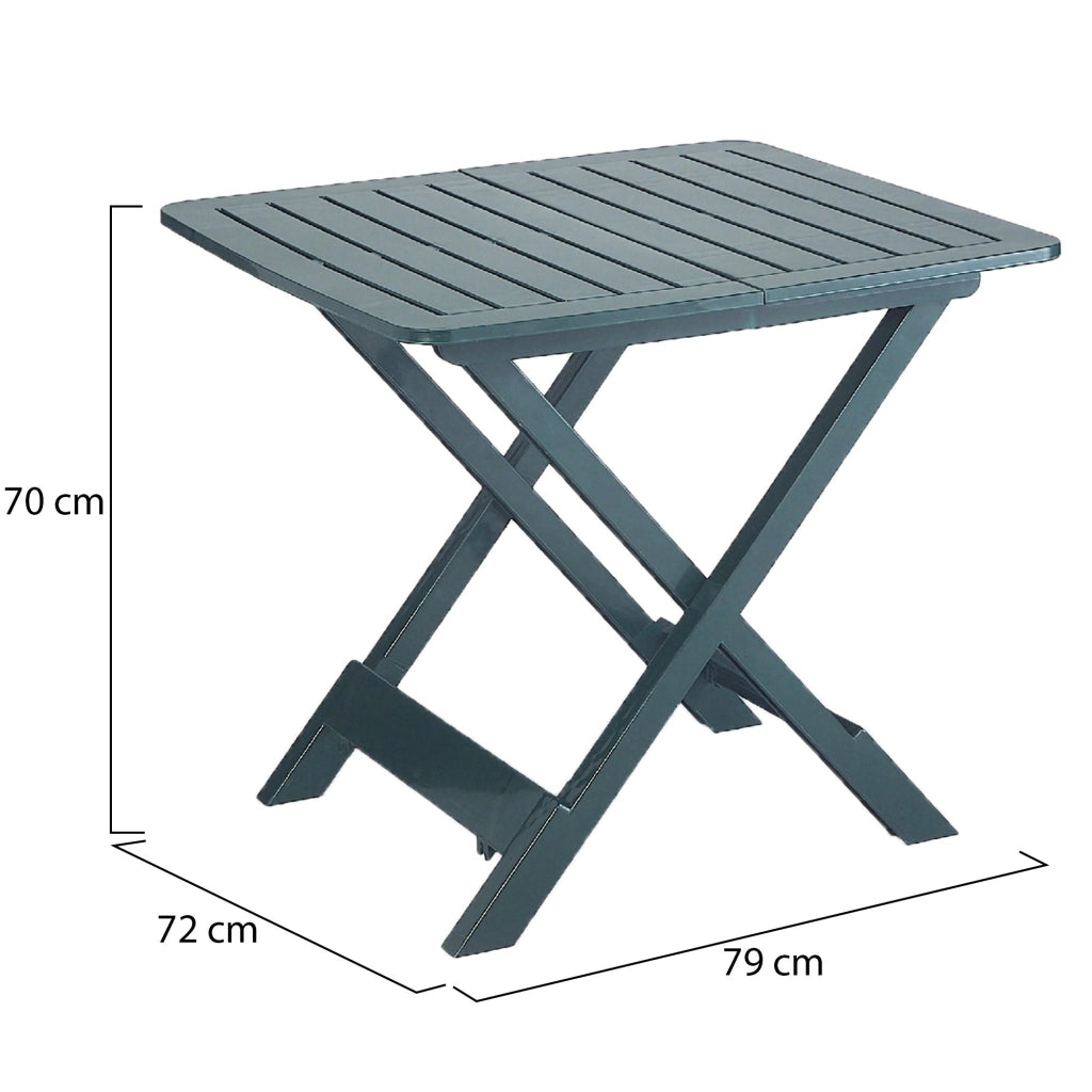 Ruthton, Tavolo da Esterno 4 Posti Made in Italy, 79x72x70h cm Verde