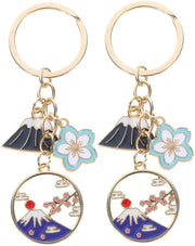 2 Pezzi di Chiavi a forma di Fiore di Ciliegio Decorazione Giapponese per Chiavi Auto Chiavi a forma di Fiore di Ciliegio piccole Chiavi per Auto con Finestra di Rilascio