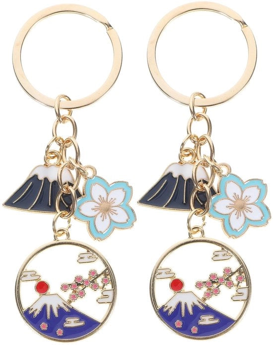 2 Pezzi di Chiavi a forma di Fiore di Ciliegio Decorazione Giapponese per Chiavi Auto Chiavi a forma di Fiore di Ciliegio piccole Chiavi per Auto con Finestra di Rilascio