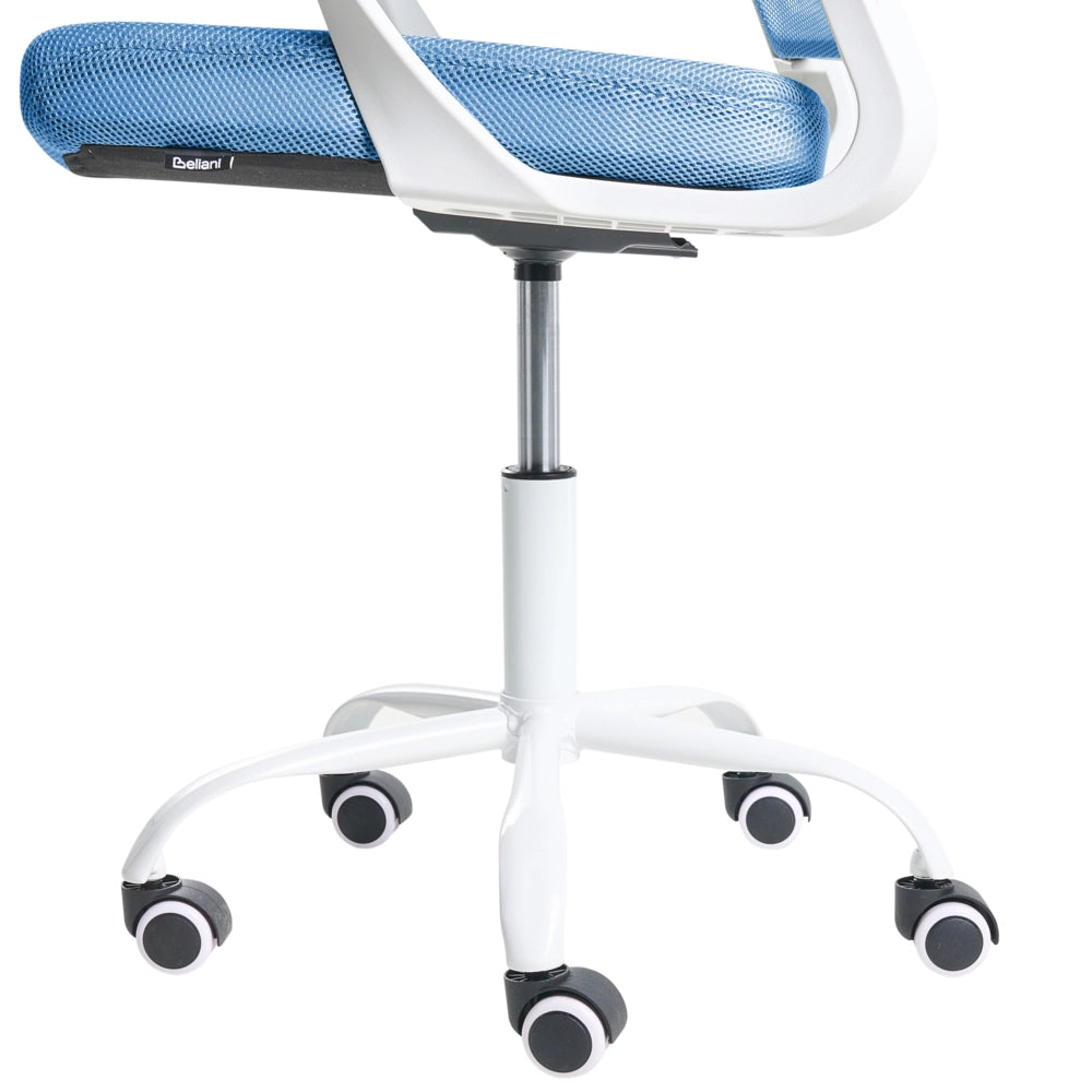 Sedia da ufficio in tessuto a rete blu imbottitura regolabile in altezza girevole da scrivania per computer per ufficio domestico