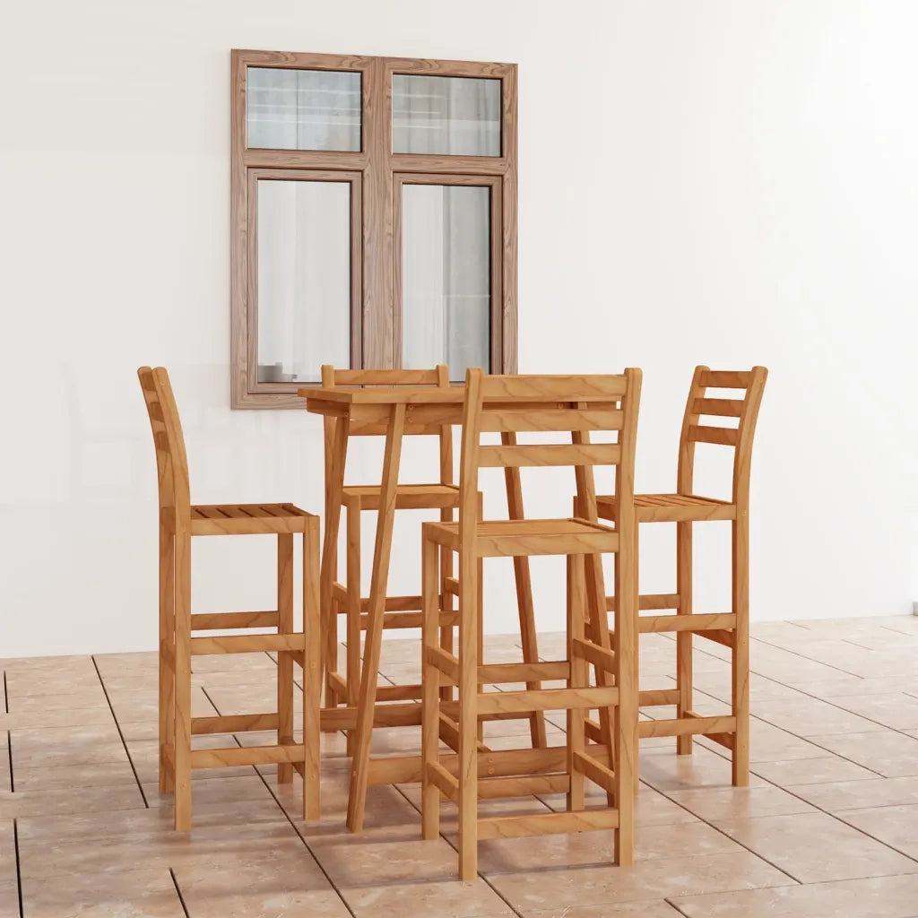 Set da Bar da Giardino 5 pz in Legno Massello di Acacia