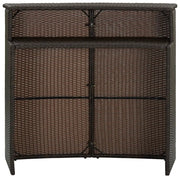 Tavolino da Giardino | Tavolo da Bar per Esterni Marrone 120x55x110 cm in Polyrattan