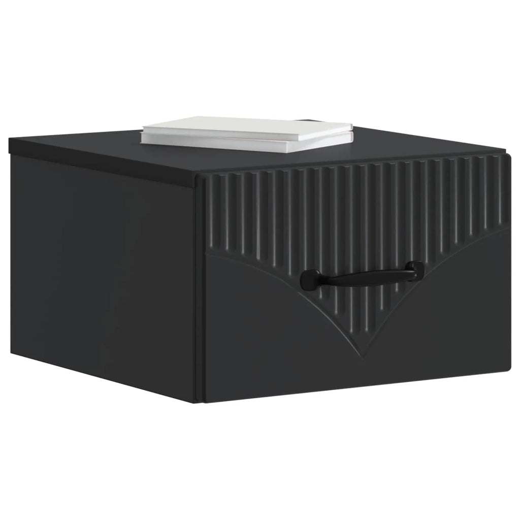 Mobiletto da notte a muro 2 pz Nero 34,5 x 33 x 20 cm 898938