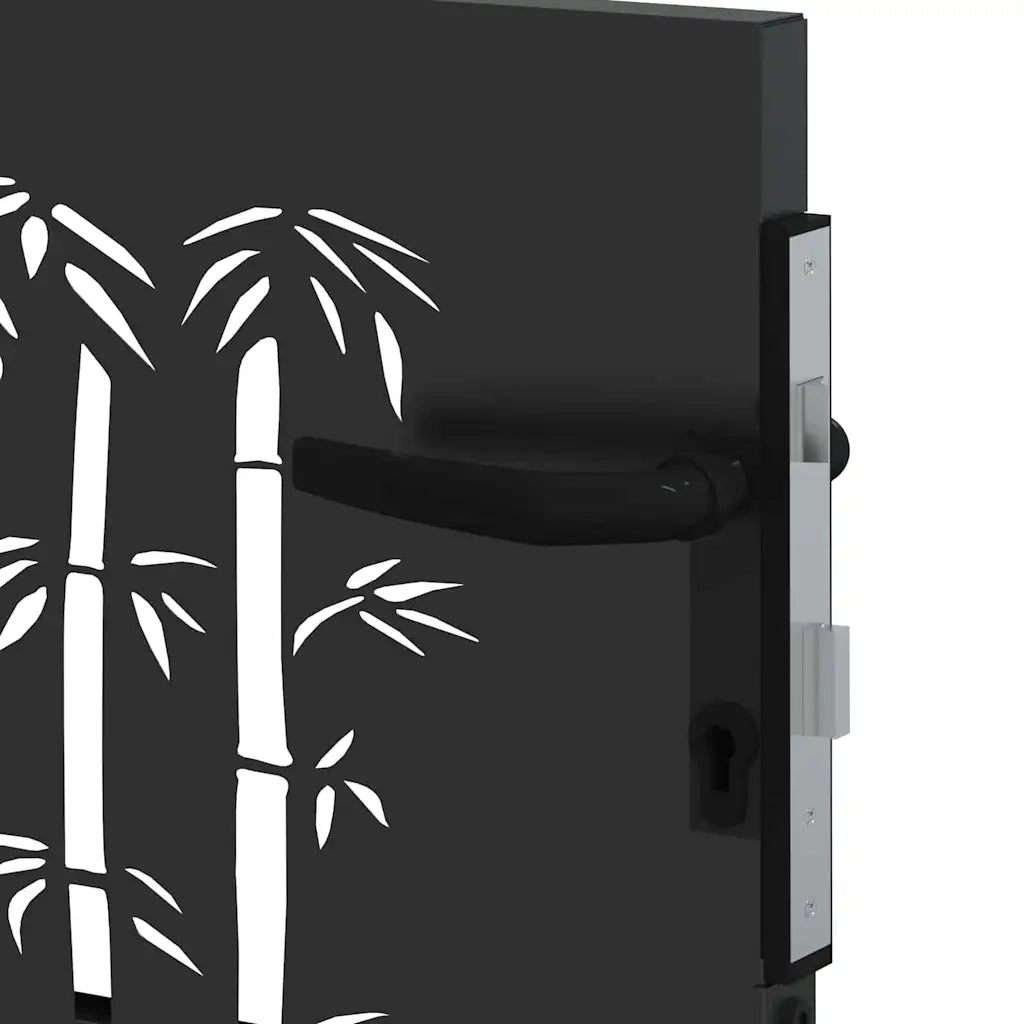 Cancello da giardino con blocco Nero 110 x 105 cm