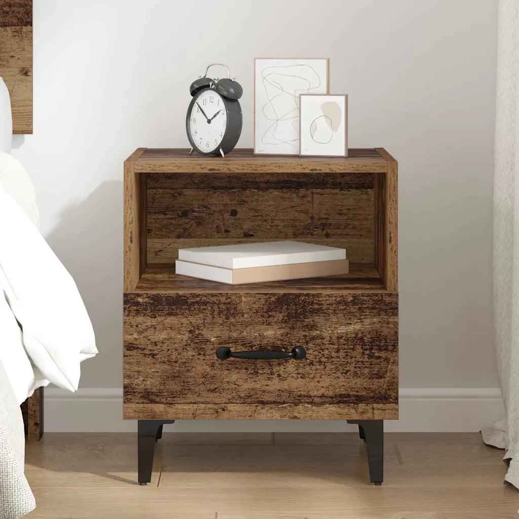Comodino | Armadio da Notte | Mobiletto da notte con cassetto Legno vecchio 40 x 35 x 47,5 cm