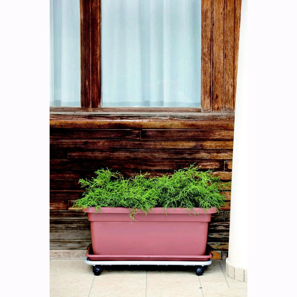 Vaso Rettangolare + Sottovaso in Plastica PPL Colore Antracite 100x45x40H cm 110 Litri (MEGA)