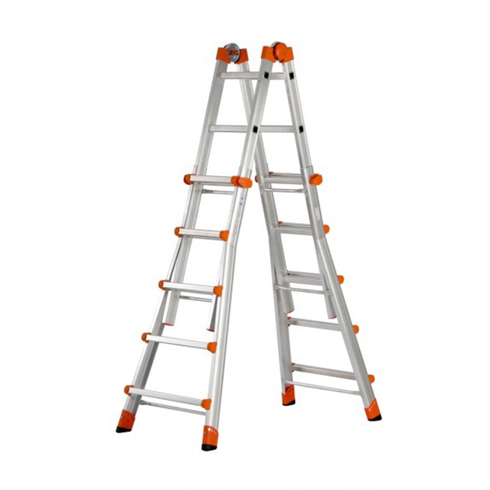 SCALA ALLUMINIO TELESCOPICA MULTIFUNZIONE GRAD. 5+5 PEPPINA 150KG GIGANTE GIERRE AL040