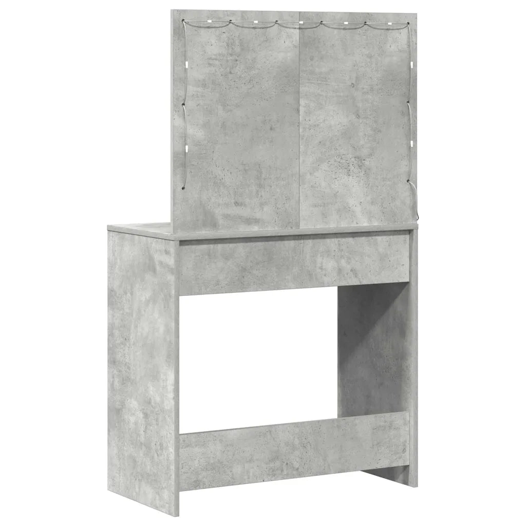 Tavolo da Trucco con cassetto Grigio cemento 78,5 x 41 x 135 cm 865031
