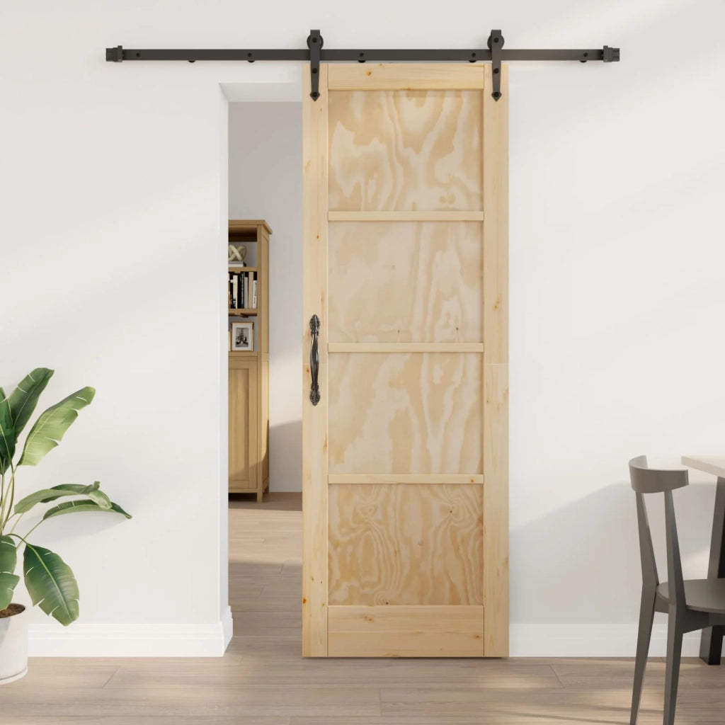 Porta scorrevole ORKDAL Naturale e Nero 73,5 x 211 cm