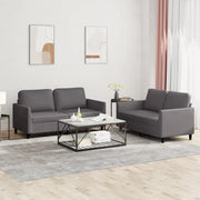 Set di Divani 2 pz con Cuscini Grigio in Similpelle 3201752
