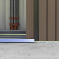 Casetta Box Da Giardino 2,1x1,3m con Prese d'Aria e Doppia Porta Scorrevole in Metallo Marrone