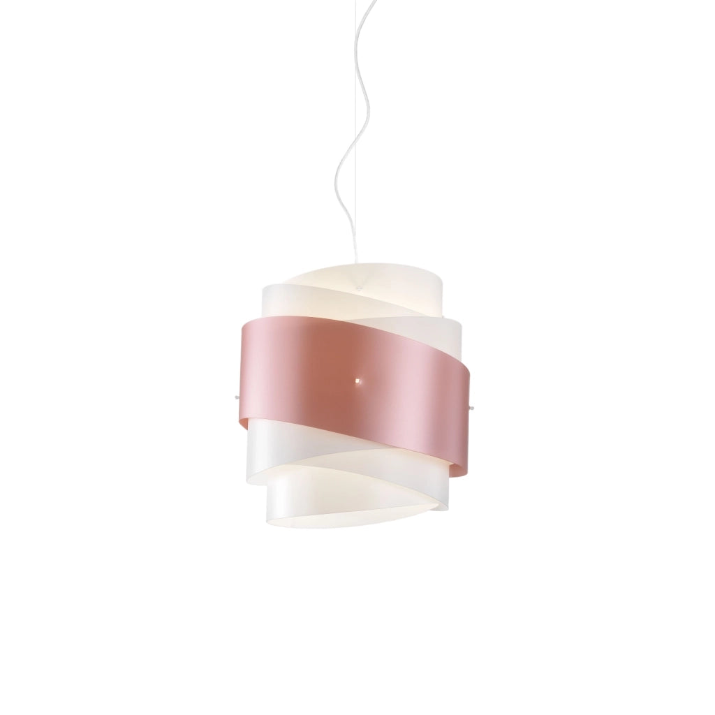 Sospensione Moderna Bea Polilux ® Pink Metal E Metallo Cromo 1 Luce E27 D40Cm