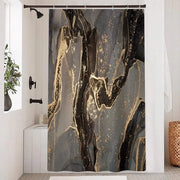 Douchegordijn Acquaparasole - Impermeabile - 1 pezzo - Nero Oro - Poliestere - 120 x 180 cm