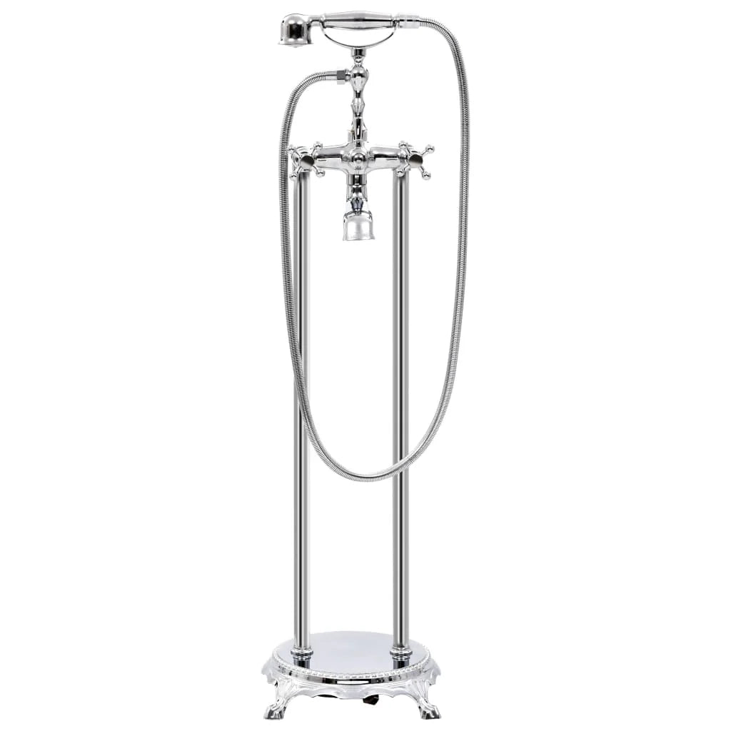Rubinetto per vasca da bagno indipendente in acciaio inox 99,5 cm argento 02_0003478
