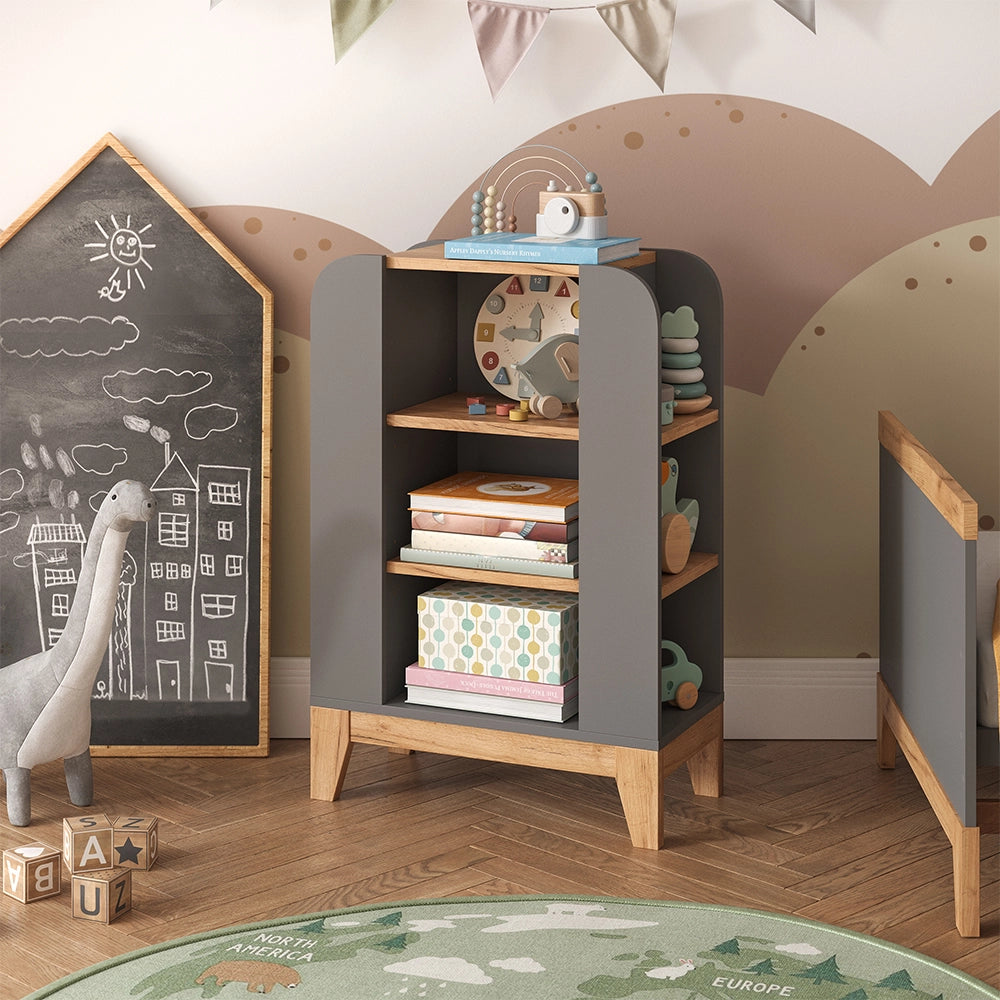 Vitalispa Libreria bambini Artigiano/grigio 60 x 88 cm con 9 scomparti
