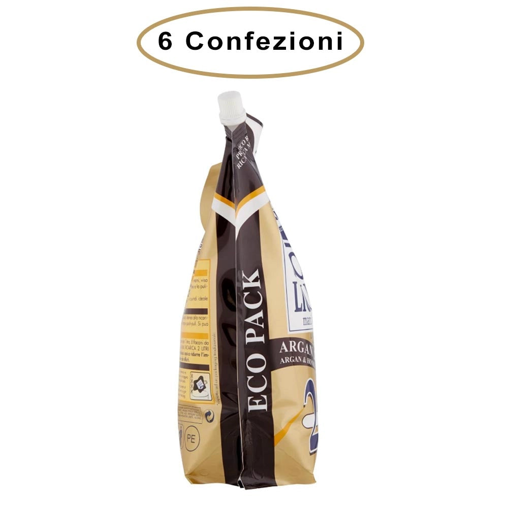 Mil mil sapone liquido argan & miele ricarica maxi risparmio 6 confezioni da 2000 ml