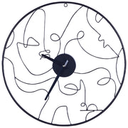 Orologio da parete tondo in ferro e metallo nero ø 50 cm soggiorno camera da letto