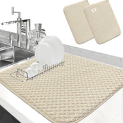 Set da 2 pezzi di asciugamano per cucina, asciugamano per lavello, asciugamano per cucina e lavello, protezione microfibra per cucina e lavello, asciugamano per cucina e lavello da utilizzare come asciugamano per cucina e lavello (beige)