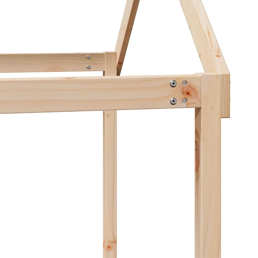 Letto a Soppalco con Tetto 80x200 cm in Legno di Pino