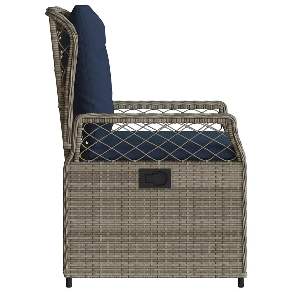 Sedie da giardino reclinabili 2 pz in Polyrattan Grigio 368668