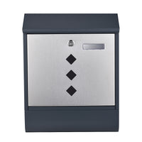 Cassetta postale con vano portagiornale V36 antracite + inox 305 x 105 x 385 mm con vetrino nome