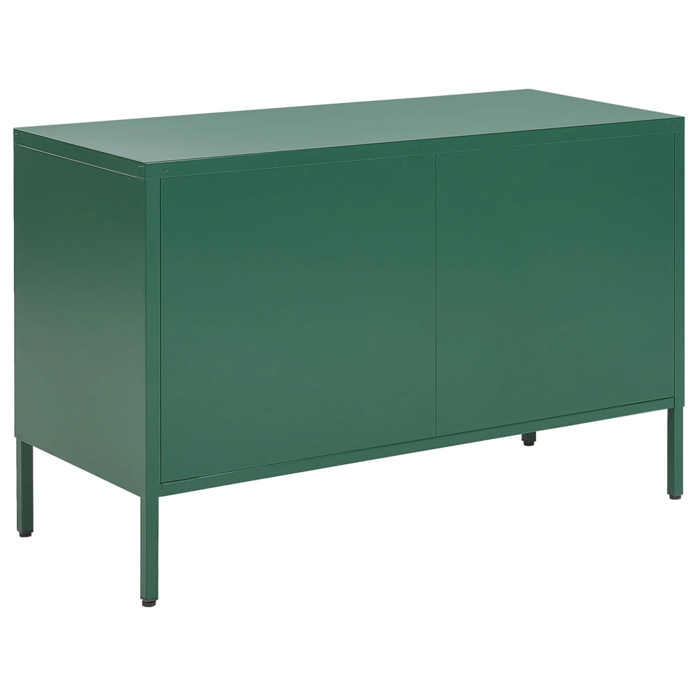 Credenza a 2 ante in acciaio verde mensole per mobili per ufficio a casa Tappi per gambe Design industriale