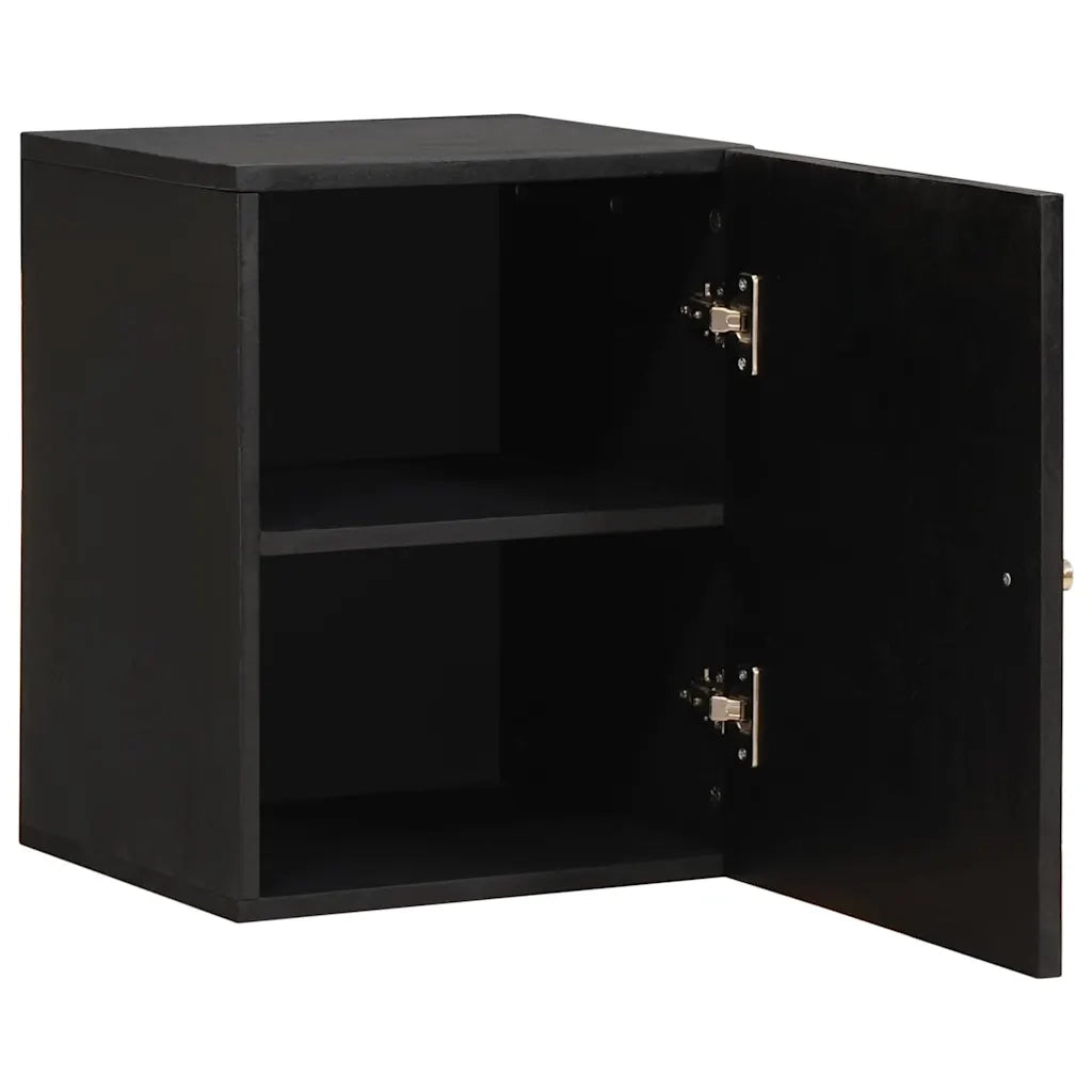 Armadietto a muro Nero 38 x 33 x 48 cm Legno di mango massello
