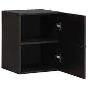 Armadietto a muro Nero 38 x 33 x 48 cm Legno di mango massello
