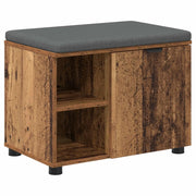 Panca per ingresso con cuscino Legno vecchio 60 x 38 x 46 cm