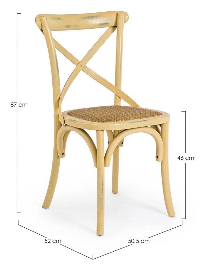 Sedia Cross Ocra in Legno