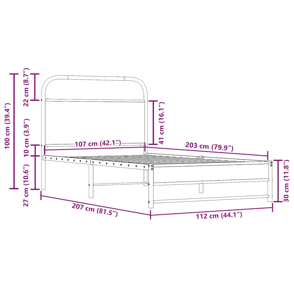 Giroletto senza Materasso Rovere Fumo 107x203 cm in Truciolato 4100370