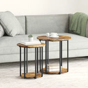 Set tavolini con lo scaffale 2 pcs Marrone 869716