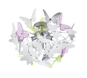 Plafoniera con farfalle, metallo, multicolor, D 45 cm, Butterfly