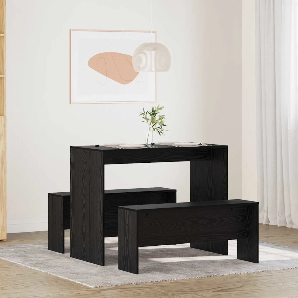 Set da pranzo 2 pz Rovere nero Legno multistrato CFW8962894