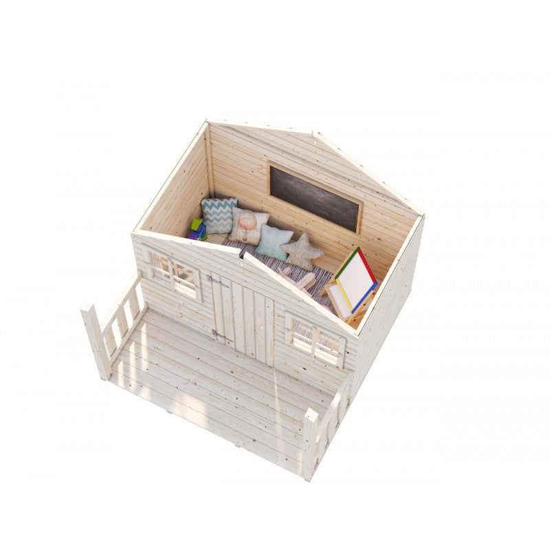 Casetta gioco bambini in legno 180x112 cm Felix con pavimento incluso  Esterni da Vivere