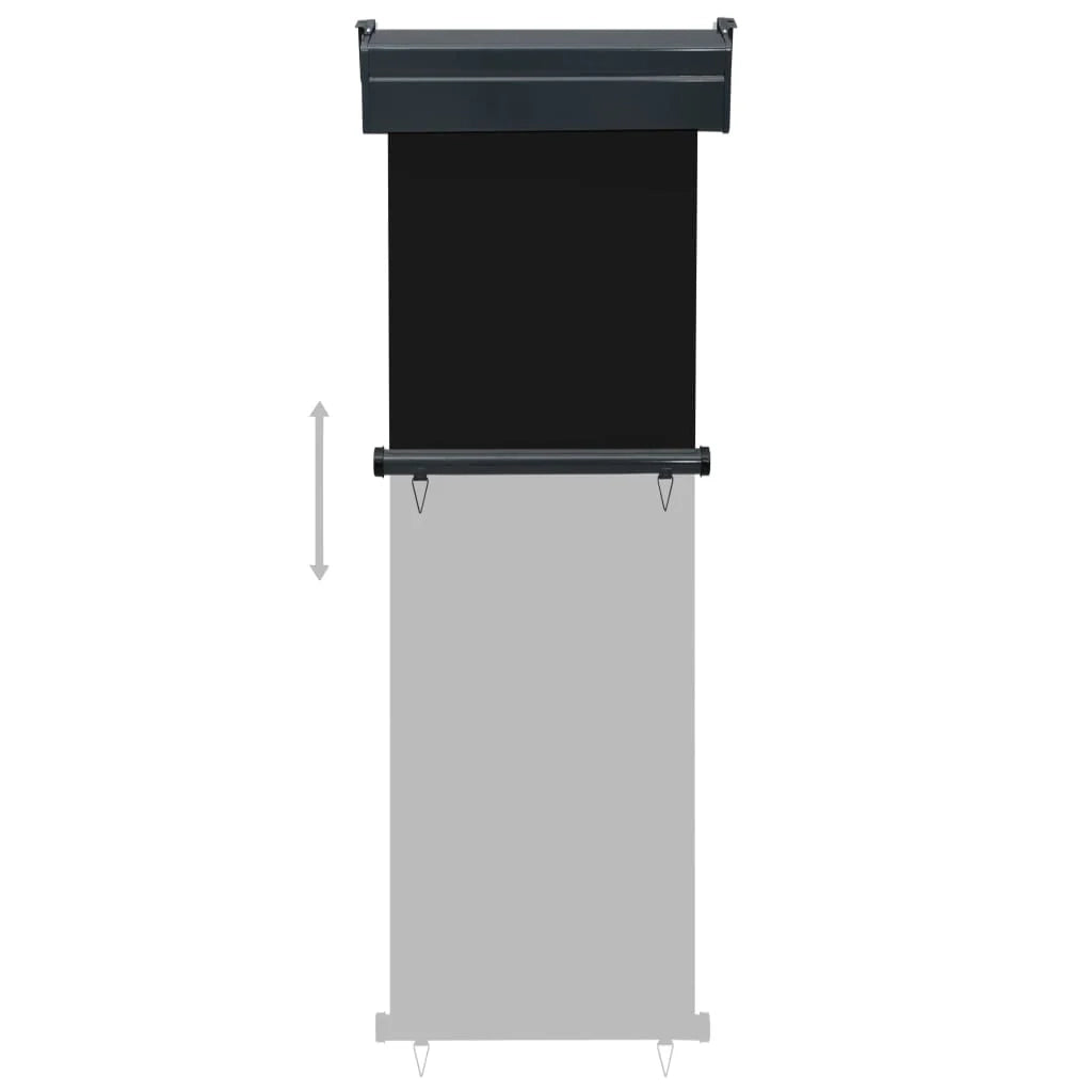 Tenda da sole laterale retrattile/schermo protettivo per patio giardino terrazza balcone 60 x 250 cm nero 02_0007036