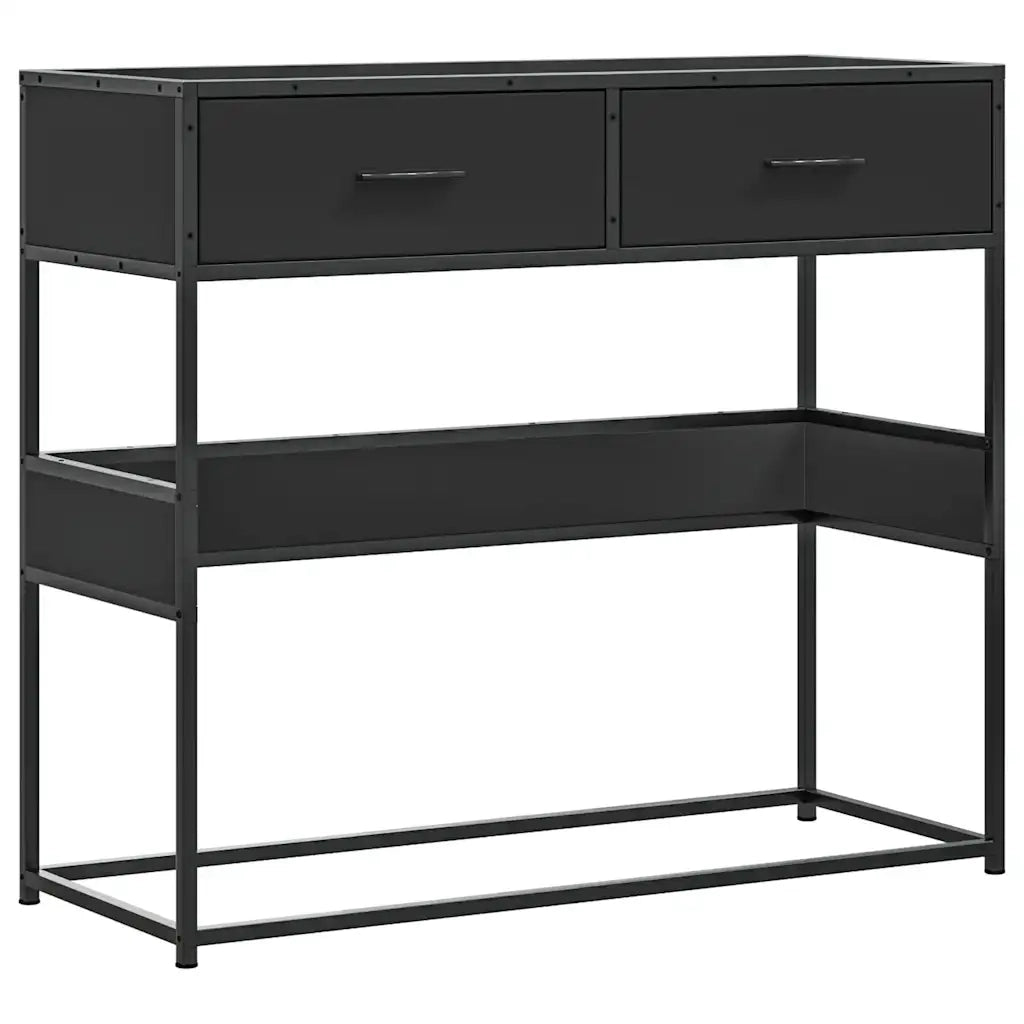 Tavolino Consolle-Tavolino da soggiorno-Tavolo Nero 90x35x80 cm in Legno Multistrato 283585