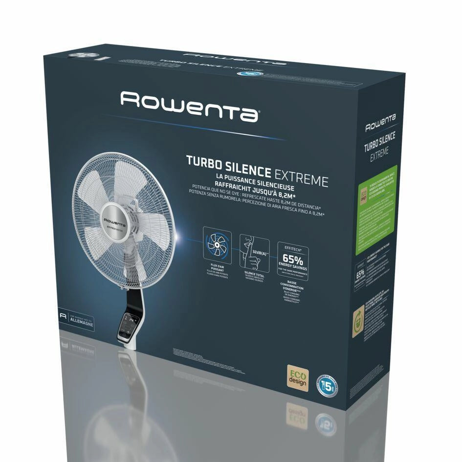 Rowenta Ventilatore a Piantana Turbo Silence Extreme VU5690F0 Nero-Bianco per una Freschezza Ottimale e Silenziosa in Casa