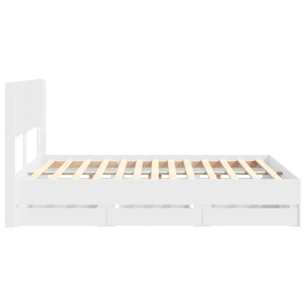 Struttura del letto con stoccaggio e testata Bianco 3414293
