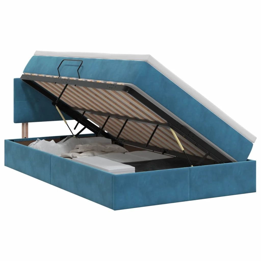 Letto con Contenitore Blu Scuro 120 x 200 cm Velluto 3458803