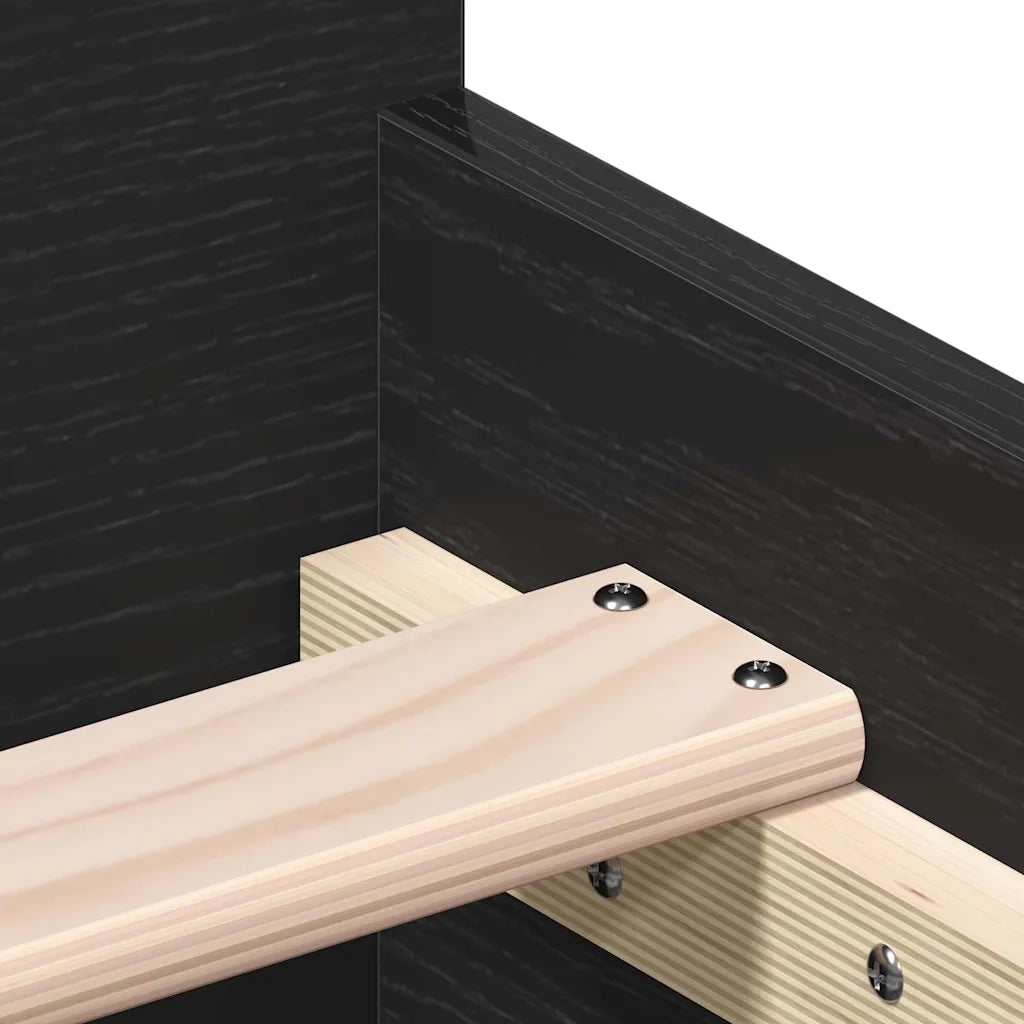 Giroletto senza Materasso Rovere Nero 90x200cm in Truciolato 862365