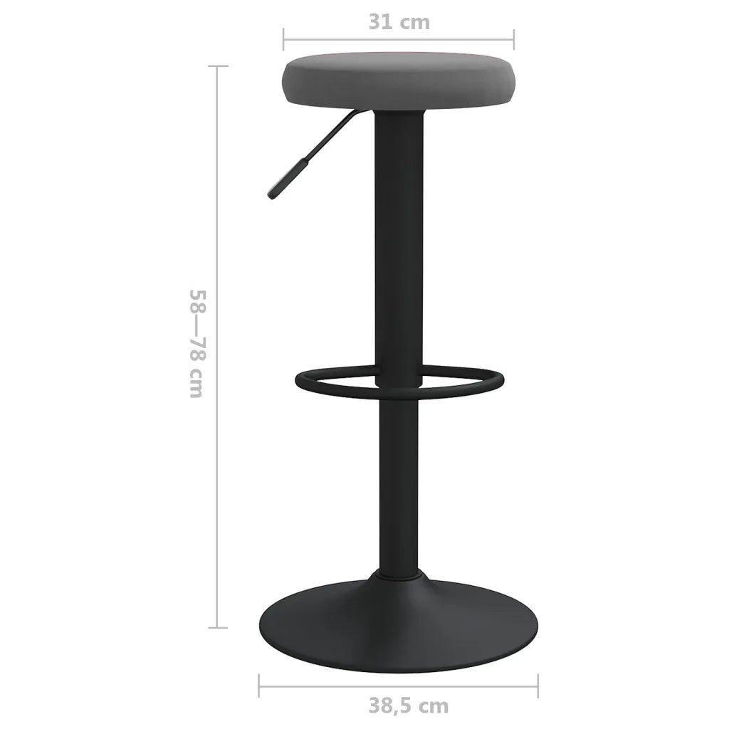 Sedie da Bar 2 pz Grigio Scuro in Velluto 333144
