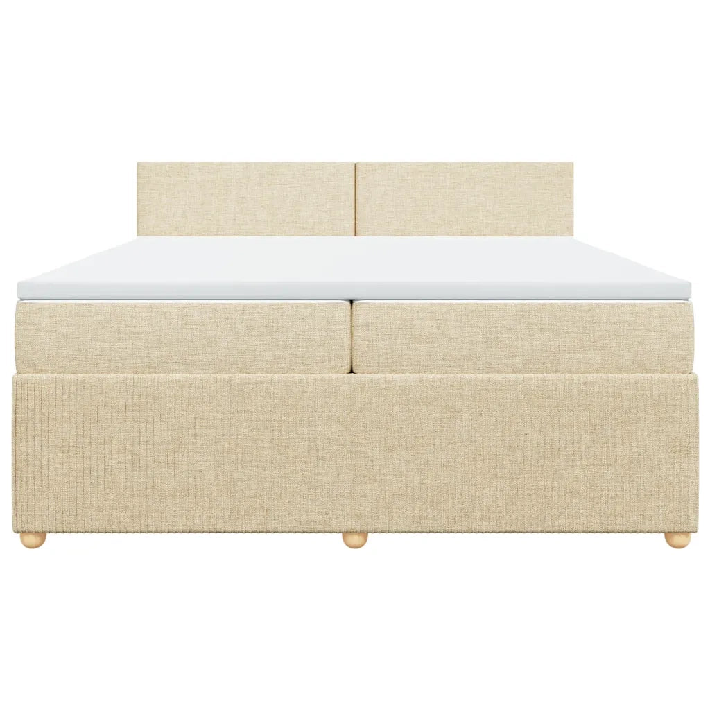 Giroletto a Molle con Materasso Crema 200x200 cm in Tessuto