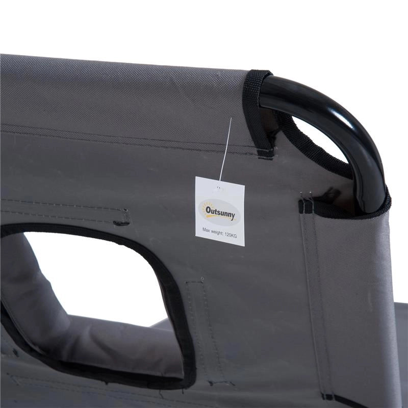 LETTINO PRENDISOLE RELAX PIEGHEVOLE CON CUSCINO 190X56X28 CM GRIGIO