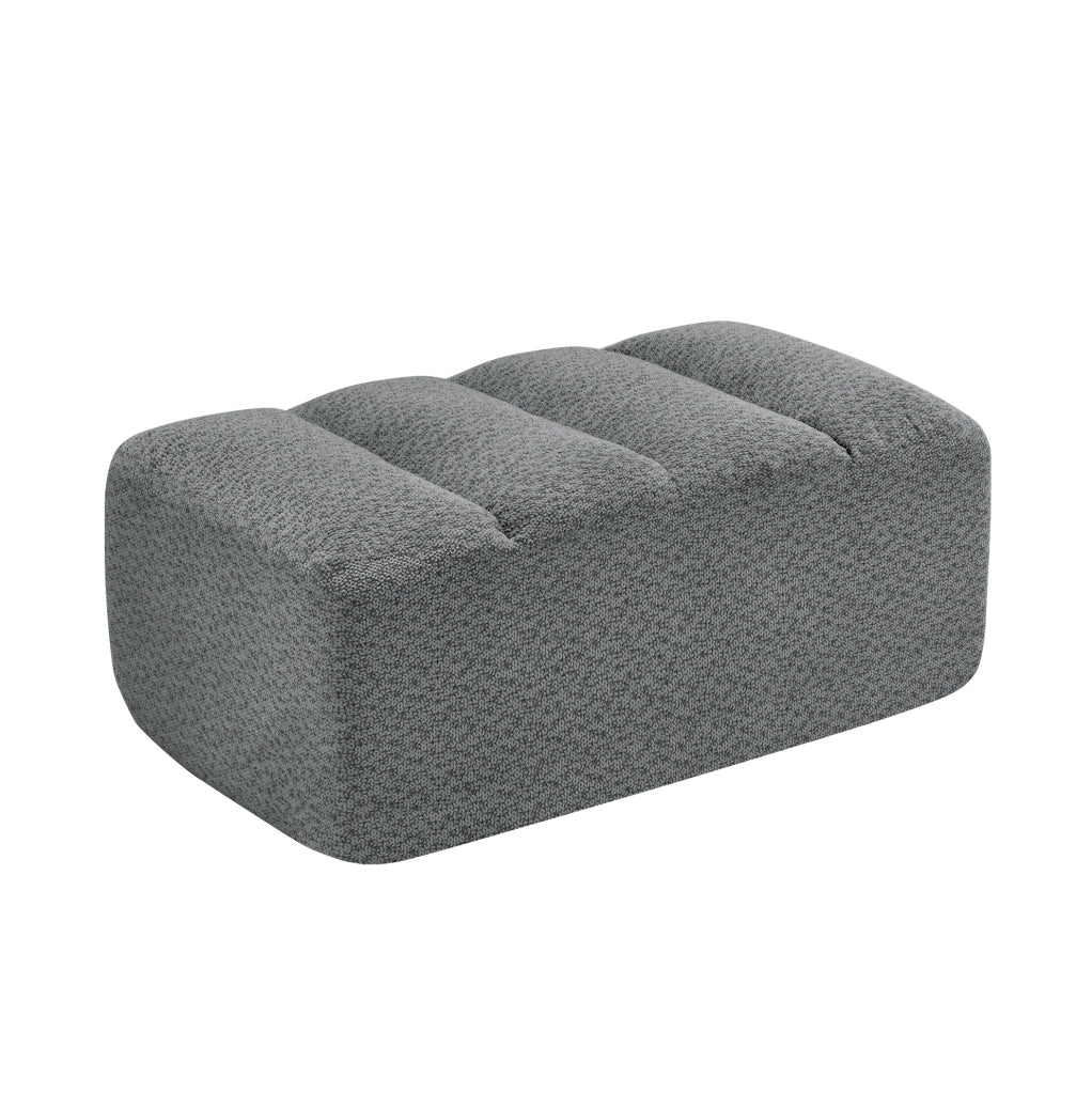 Divano modulare grigio in pile granulato - pouf collegabile e senza montaggio